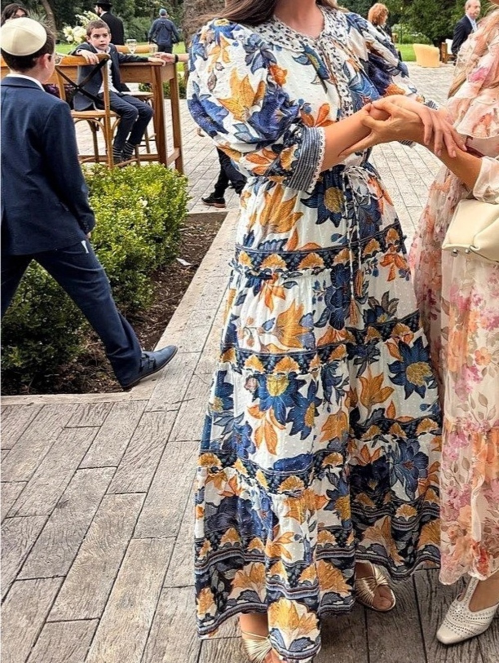 FARM Rio Floral Maxi Dress in Blue & Orange - Picture 3 of 5